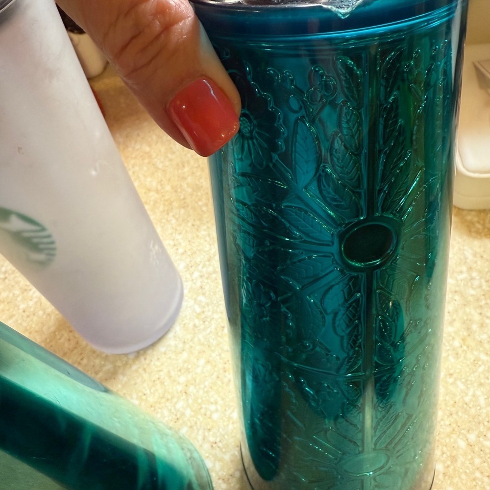 Starbucks Trio: Foil Teal,  Camo and 2008 Frosted Tumblers - Picture 15 of 16